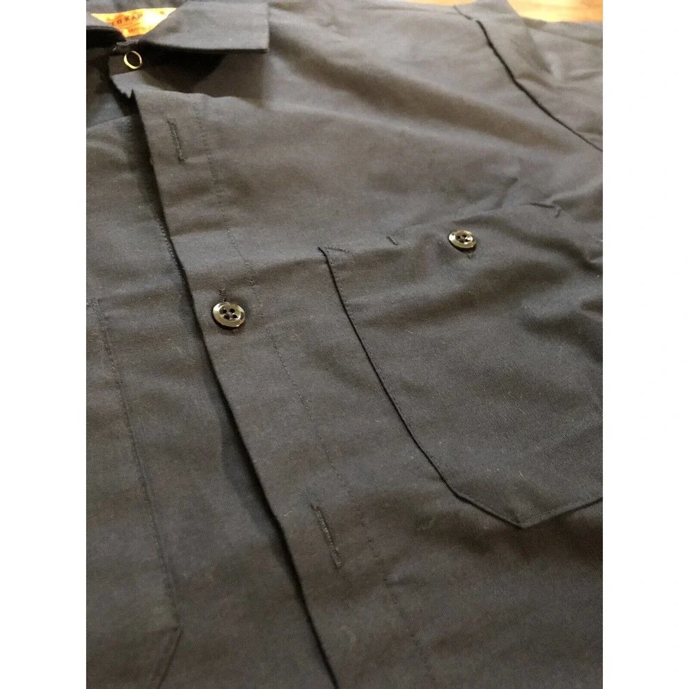 Red Kap Men’s Navy Work Shirt Button Up Large R2 - Picture 3 of 6